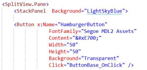 HamBurgerMenu button